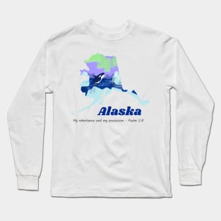 USA State of Alaska Psalm 2:8 - My Inheritance and possession Long Sleeve T-Shirt